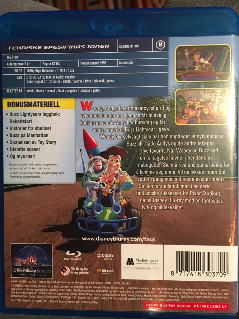 Toy Story Blu-ray movie collectible [Barcode 8717418303709] - Main Image 2
