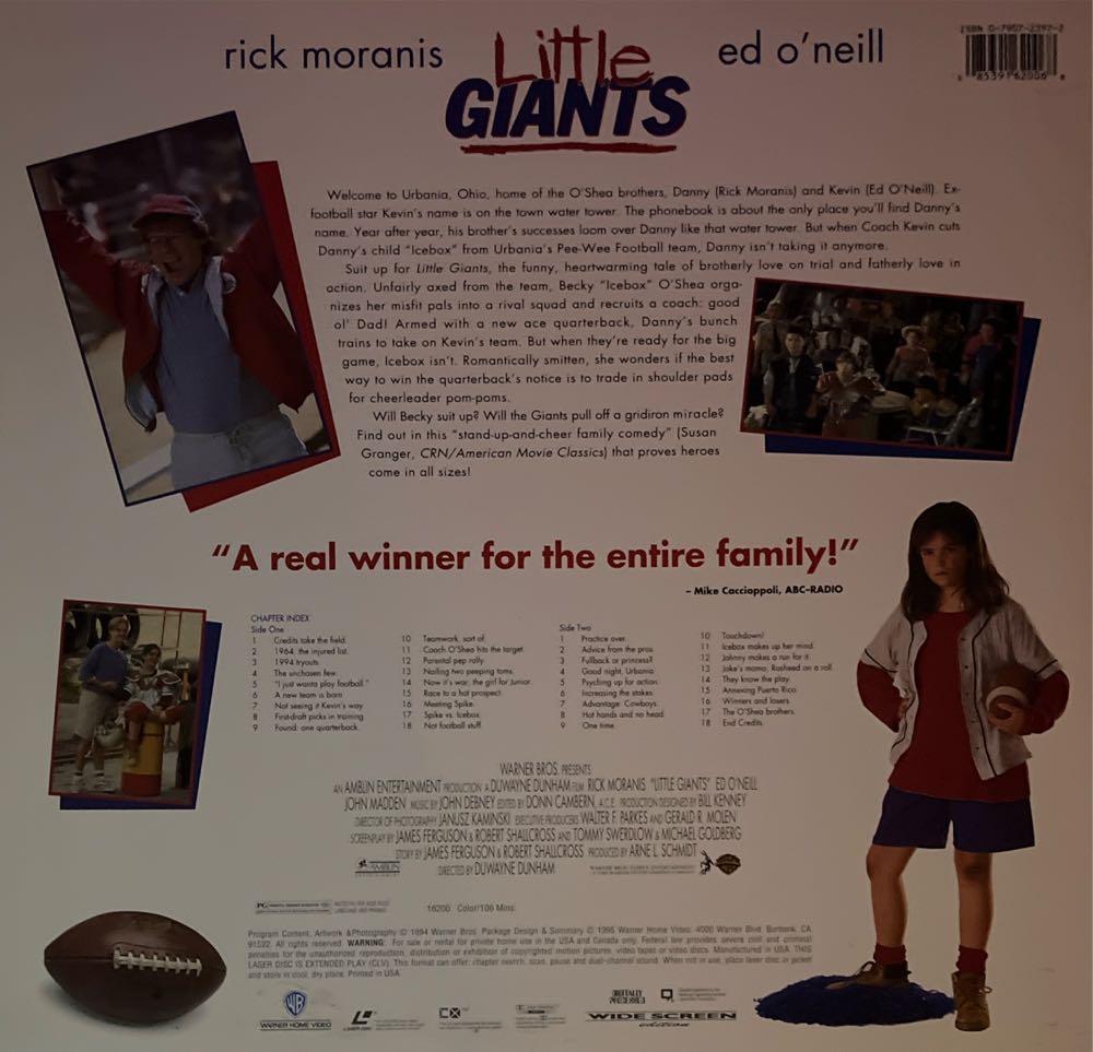 Little Giants Laser Disc movie collectible [Barcode 085391620068] - Main Image 2