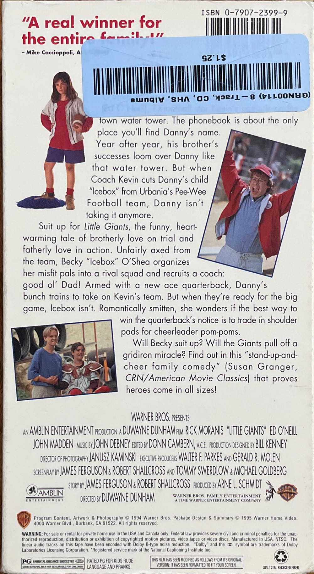 Little Giants VHS movie collectible [Barcode 085391622031] - Main Image 2