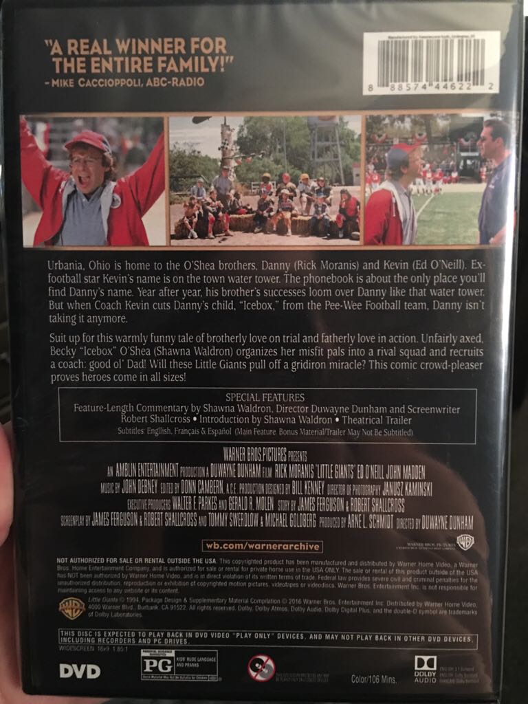 Little Giants DVD movie collectible [Barcode 888574446222] - Main Image 2