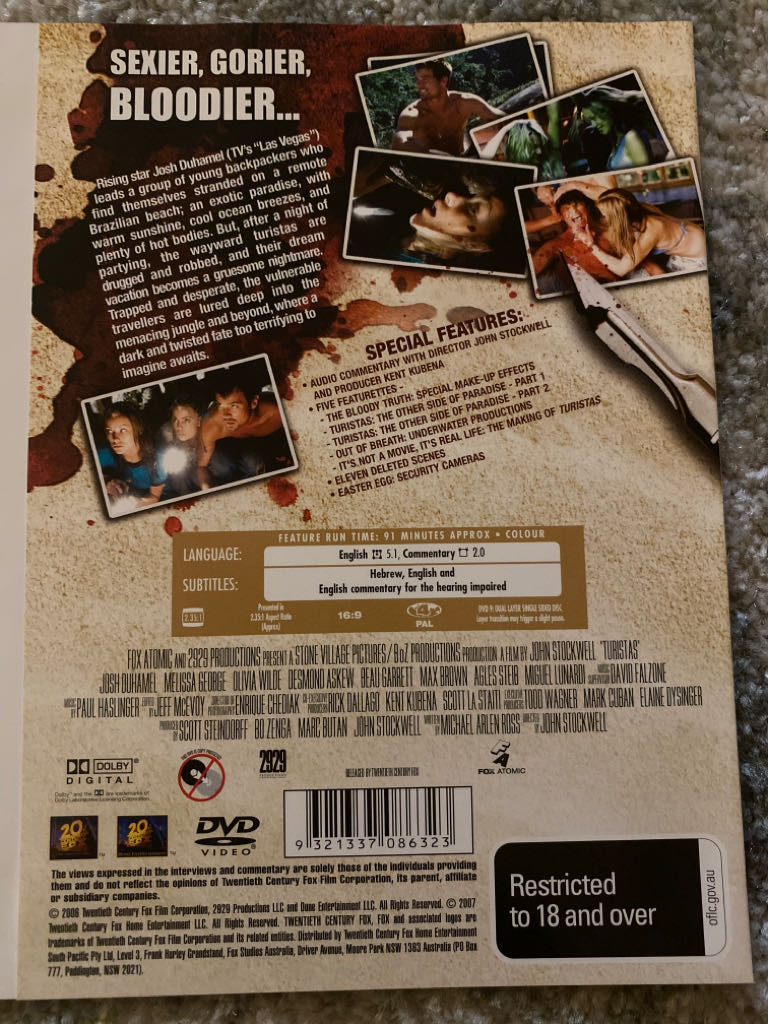 Turistas DVD movie collectible [Barcode 9321337086323] - Main Image 2