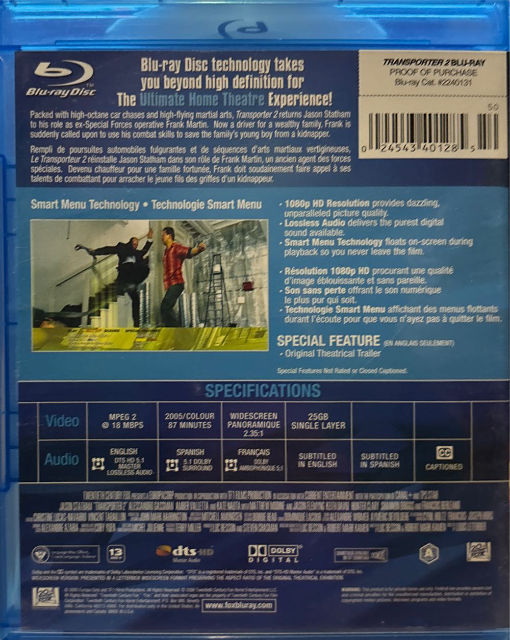 Transporter 2 *. BR, The Blu-ray movie collectible [Barcode 024543401285] - Main Image 4
