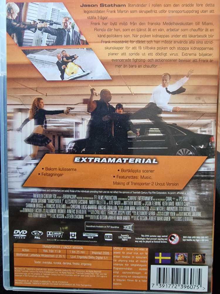 Transporter DVD movie collectible [Barcode 7391772396075] - Main Image 2