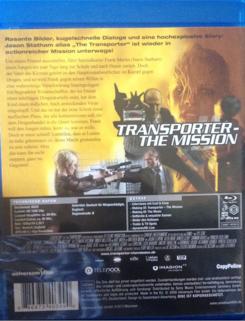 Transporter 2 Blu-ray movie collectible [Barcode 886973403990] - Main Image 2