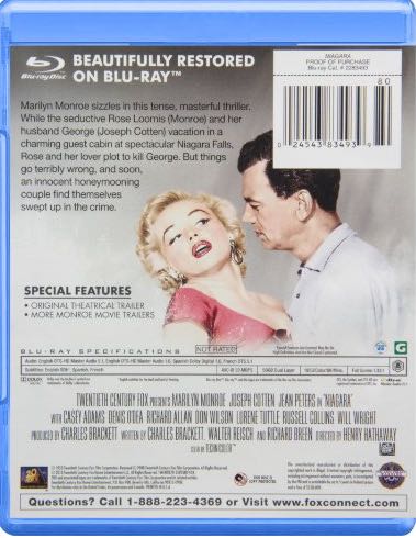 Niagara Blu-ray movie collectible [Barcode 024543834939] - Main Image 2