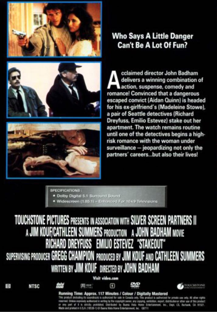 Stakeout DVD movie collectible [Barcode 717951005533] - Main Image 2