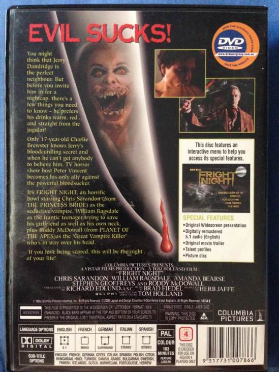 Fright Night DVD movie collectible [Barcode 9317731007866] - Main Image 2