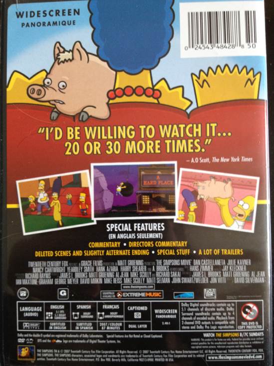 The Simpsons Movie DVD movie collectible [Barcode 024543484288] - Main Image 2
