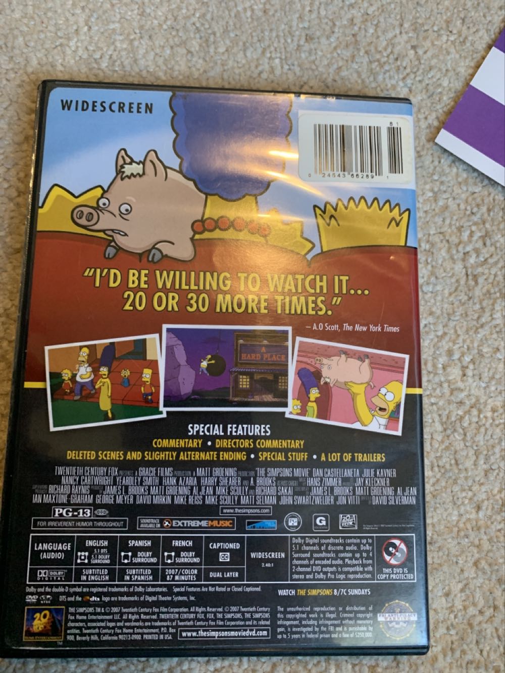 The Simpsons Movie (No Cover) DVD movie collectible [Barcode 024543662891] - Main Image 2