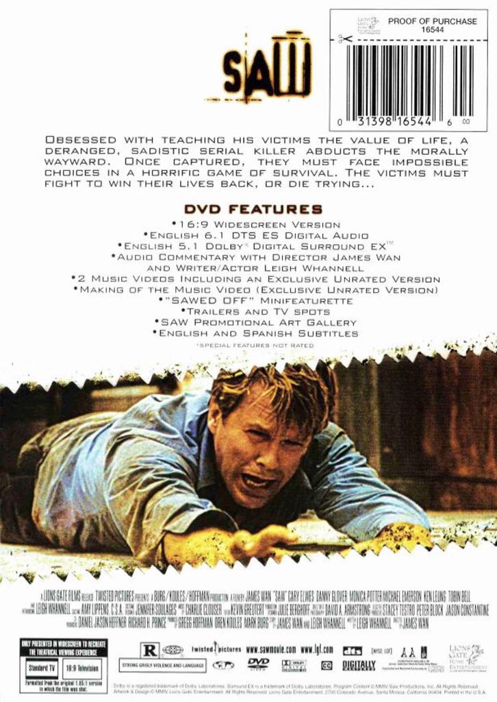 Saw DVD movie collectible [Barcode 03364765] - Main Image 2