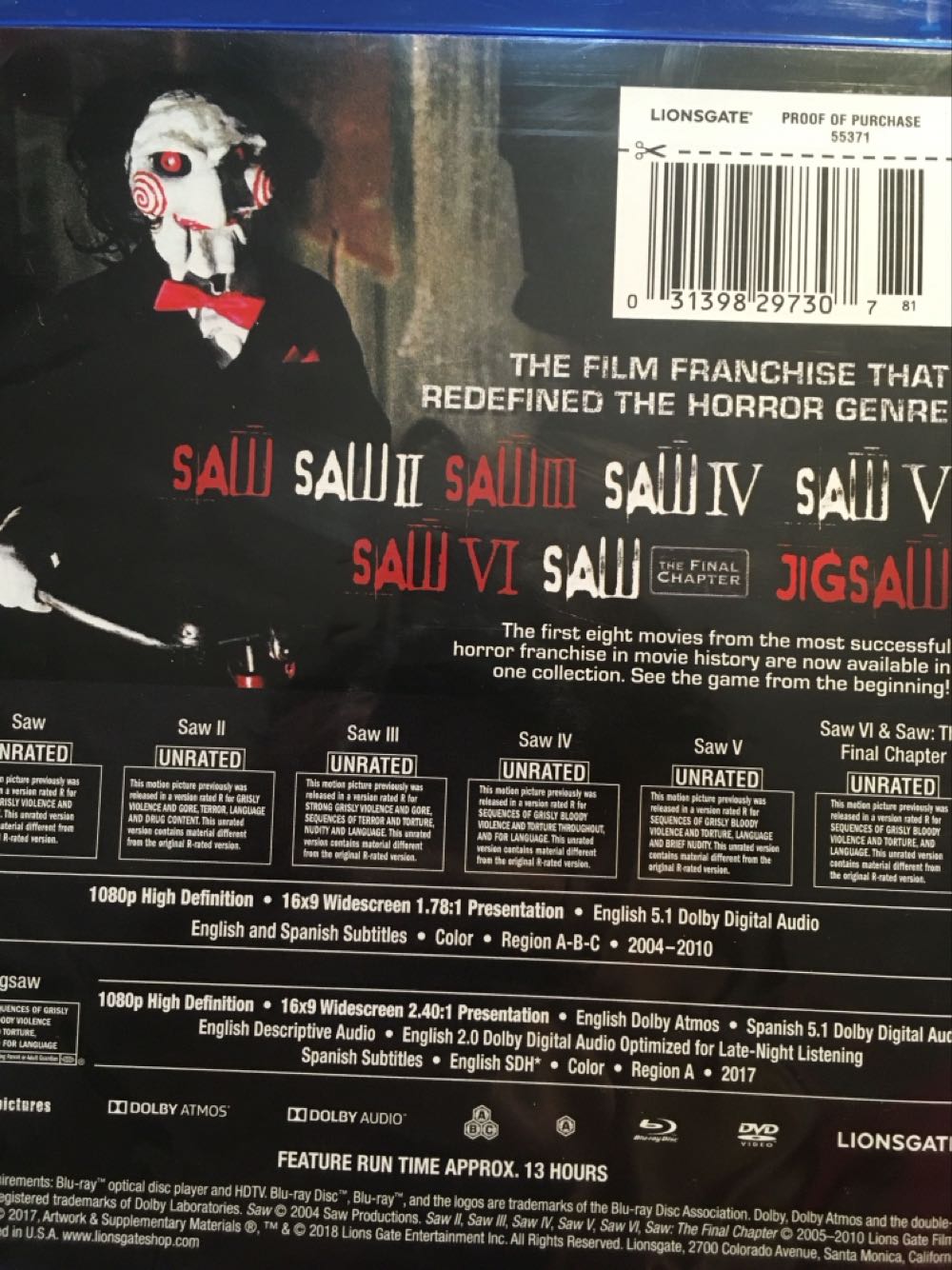 Saw I Blu-ray movie collectible [Barcode 3139818261] - Main Image 2