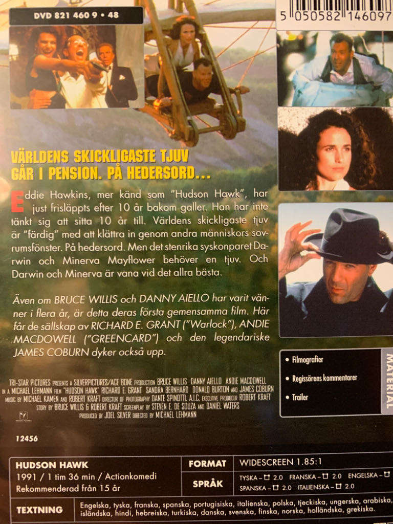 Hudson Hawk  DVD movie collectible [Barcode 5050582146097] - Main Image 2