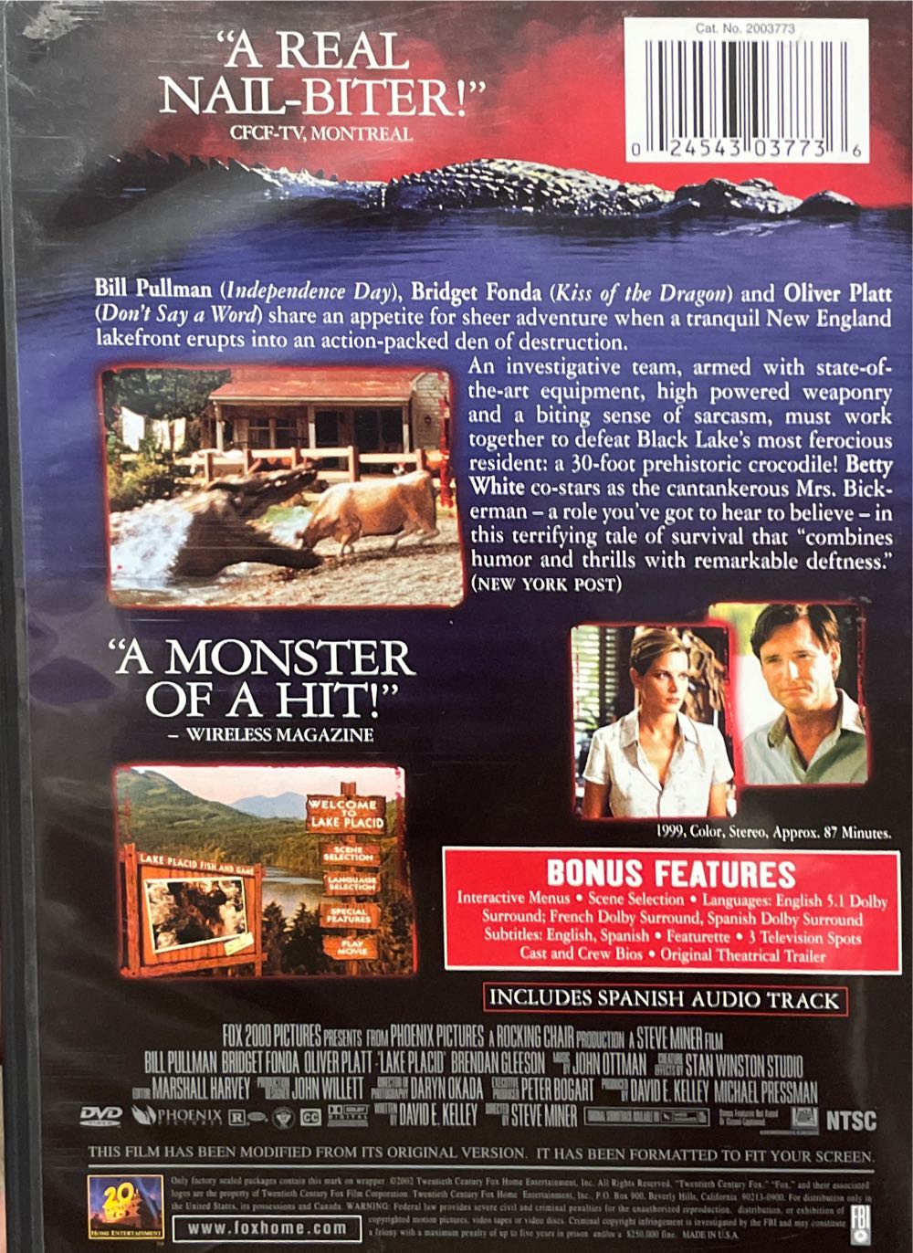 Lake Placid DVD movie collectible [Barcode 024543037736] - Main Image 2