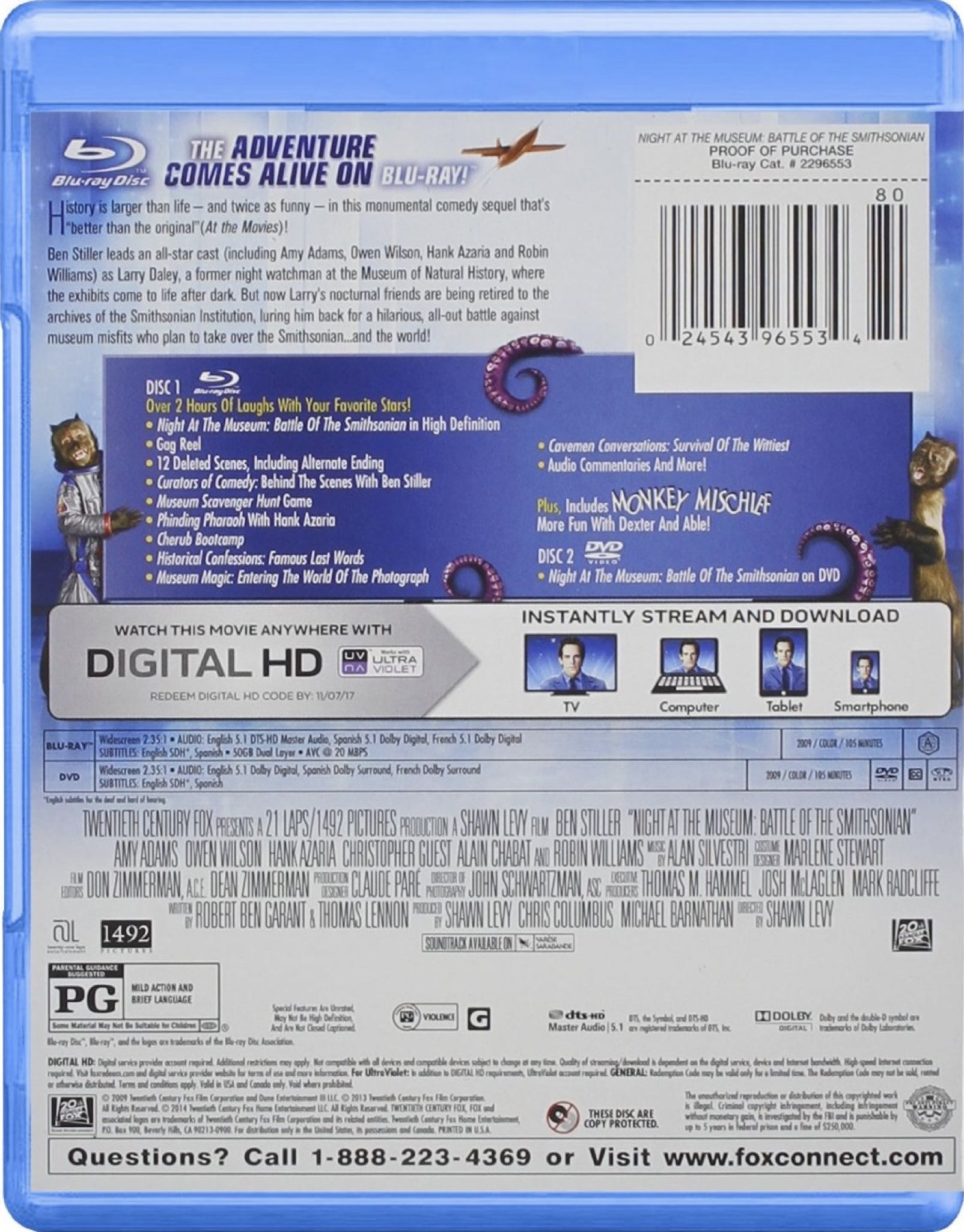 Night at the Museum 2 Blu-ray movie collectible [Barcode 9321337106595] - Main Image 2