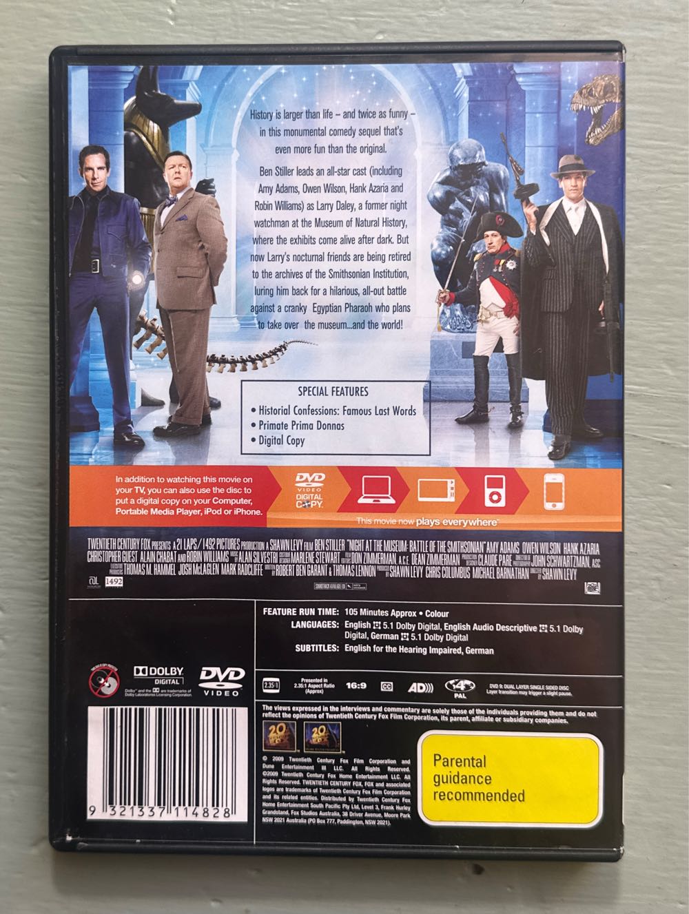 Night at the Museum 2 DVD movie collectible [Barcode 9321337114828] - Main Image 2