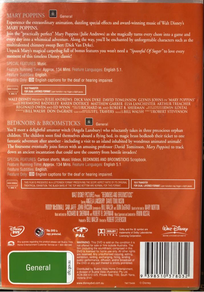 Mary Poppins (E) Blu-ray movie collectible [Barcode 786936222340] - Main Image 2