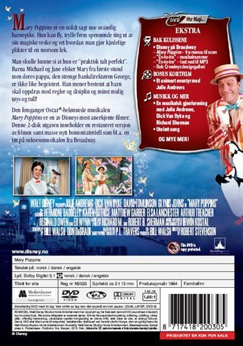 Mary Poppins 45th Anniversary Edition DVD movie collectible [Barcode 786936786873] - Main Image 2