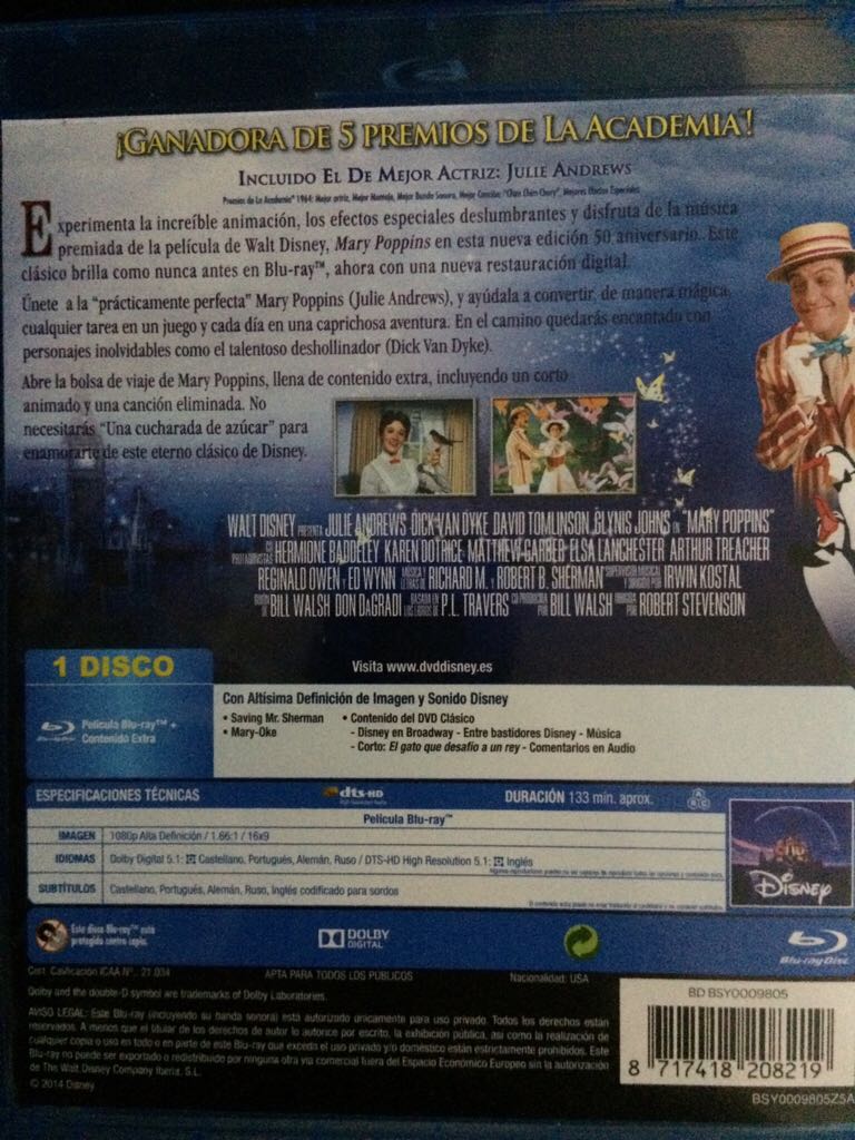 Mary Poppins Digital Copy movie collectible [Barcode 8717418208219] - Main Image 2