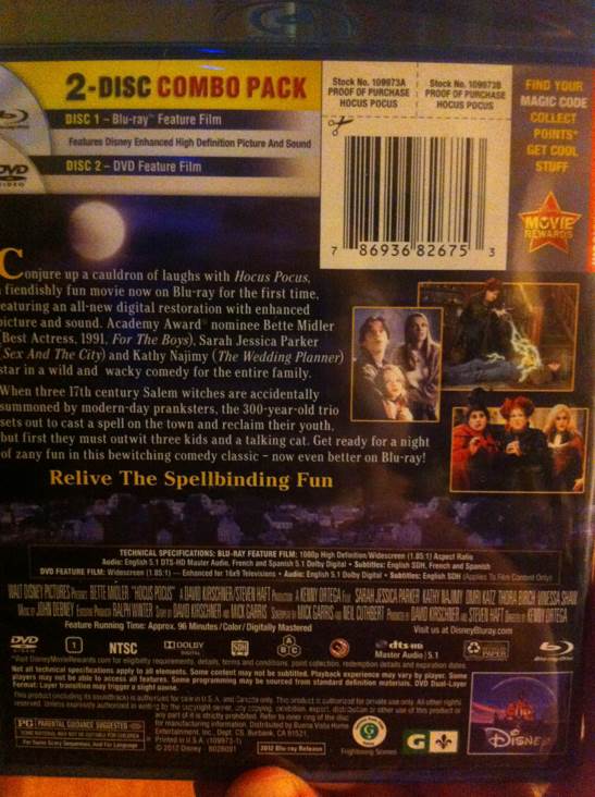 Hocus Pocus Blu-ray movie collectible [Barcode 786936826753] - Main Image 2