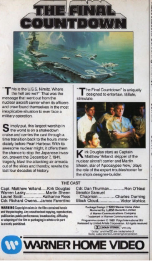 Final Countdown DVD movie collectible [Barcode 0827058200493] - Main Image 2