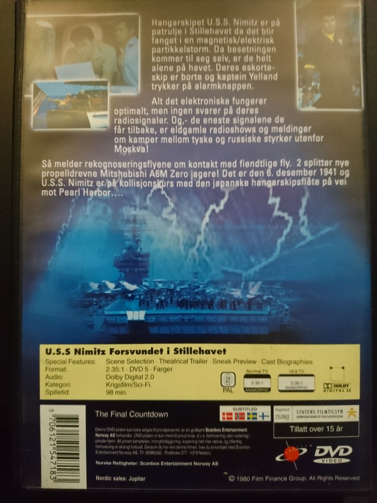 USS Nimitz Forsvunnet I Stillehavet DVD movie collectible [Barcode 5706121547183] - Main Image 2