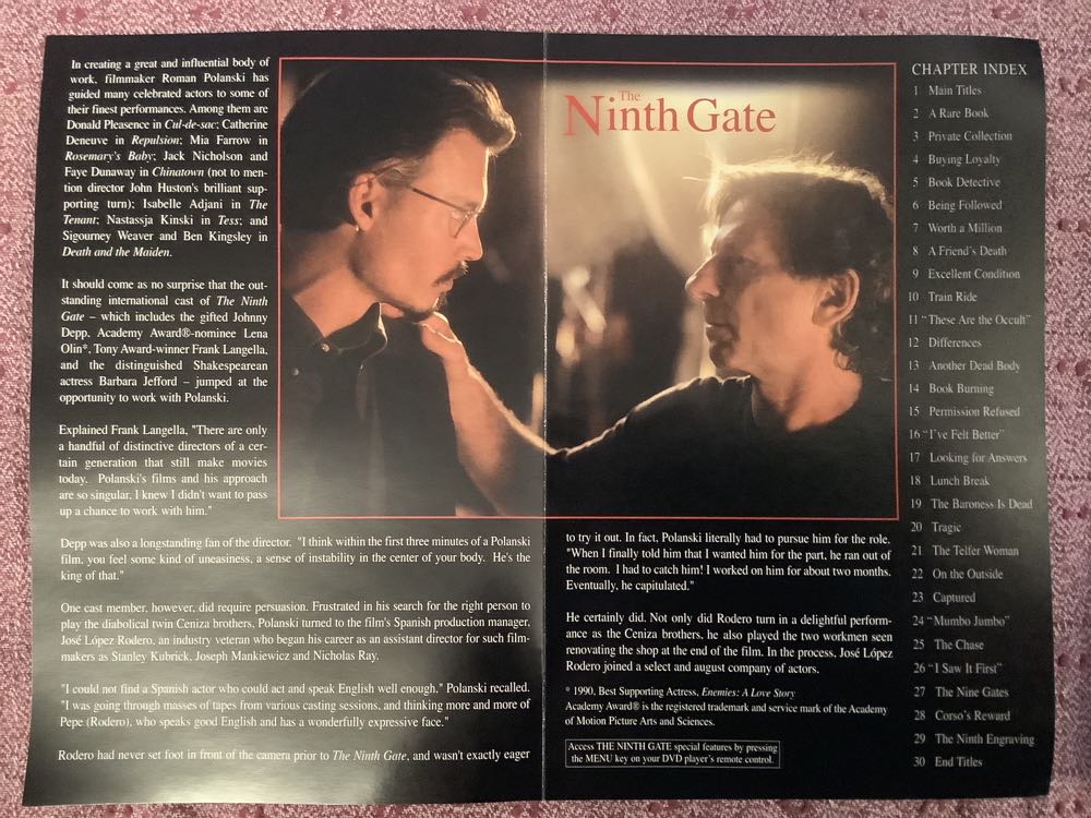 Ninth Gate, The DVD movie collectible [Barcode 012236607472] - Main Image 4