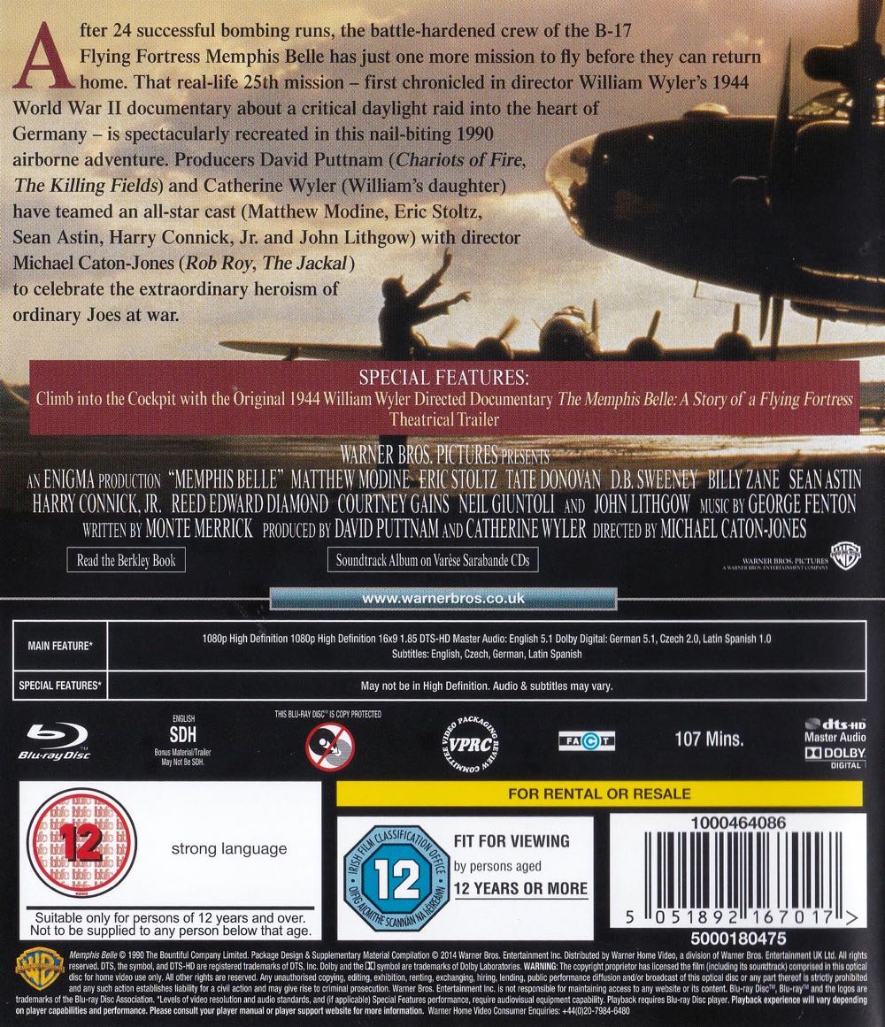 Memphis Belle Blu-ray movie collectible [Barcode 5051892167017] - Main Image 2
