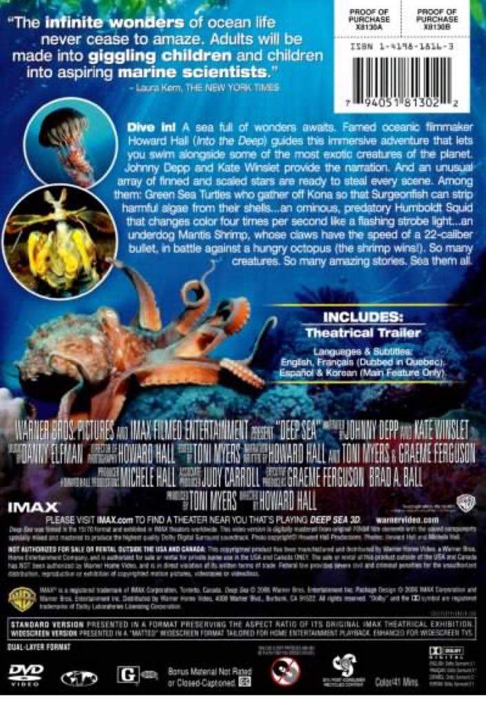 IMAX: Deep Sea DVD movie collectible [Barcode 794051813022] - Main Image 2
