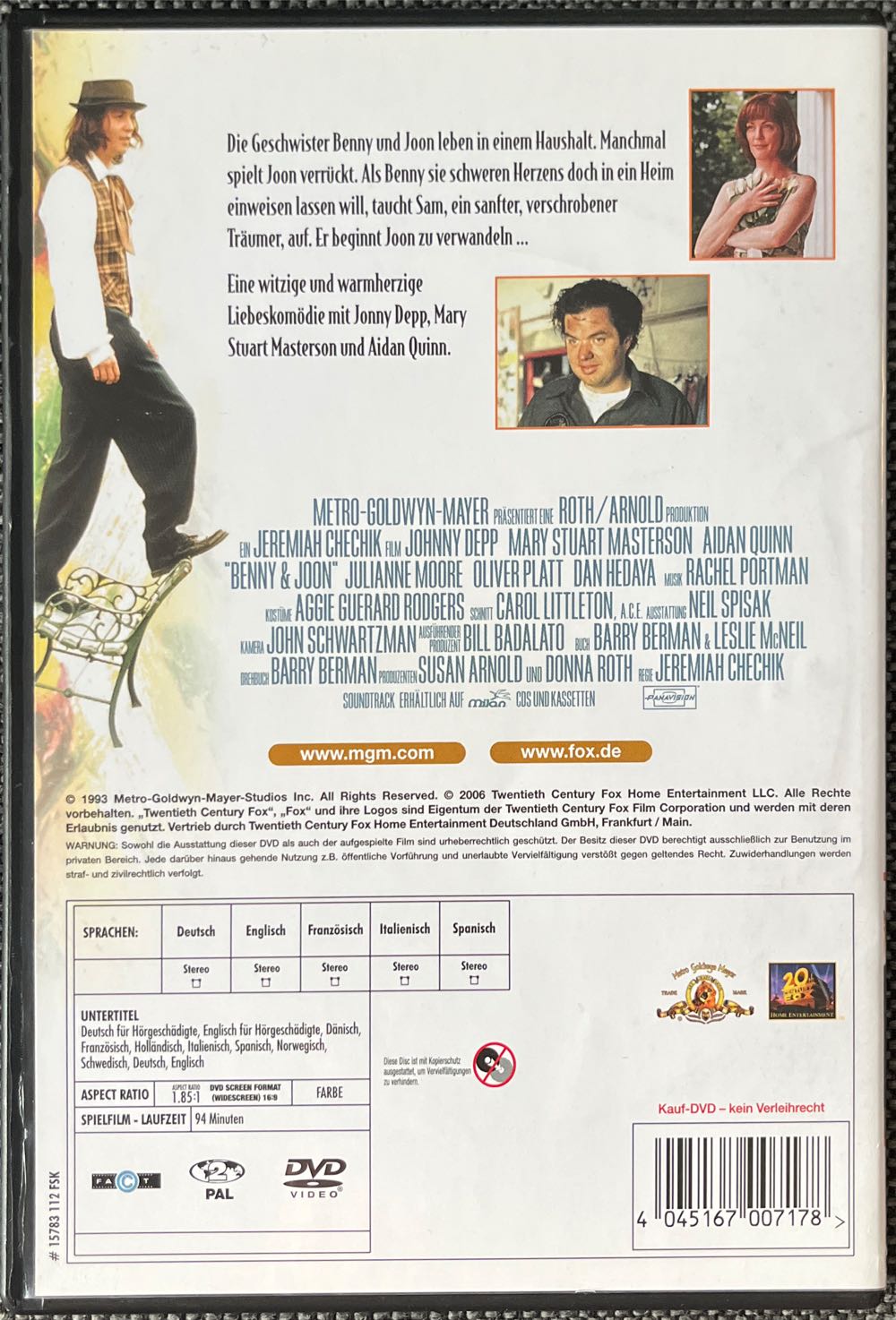 Benny and Joon Digital Copy movie collectible [Barcode 4045167007178] - Main Image 2