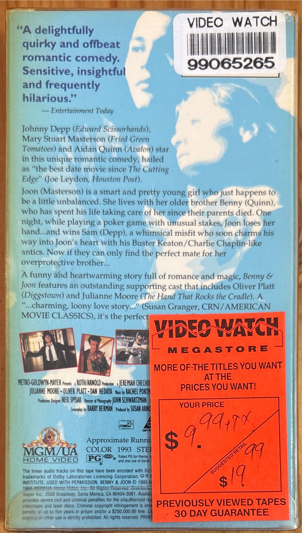 Benny & Joon VHS movie collectible [Barcode 5709515300784] - Main Image 2