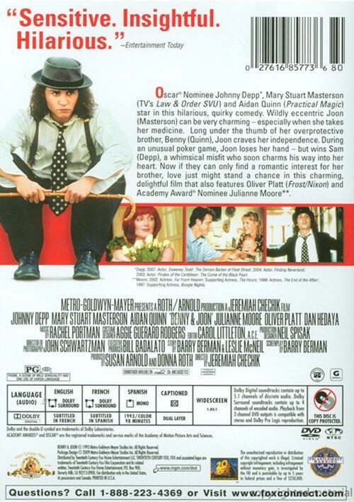 Benny & Joon DVD movie collectible [Barcode 883904311164] - Main Image 2