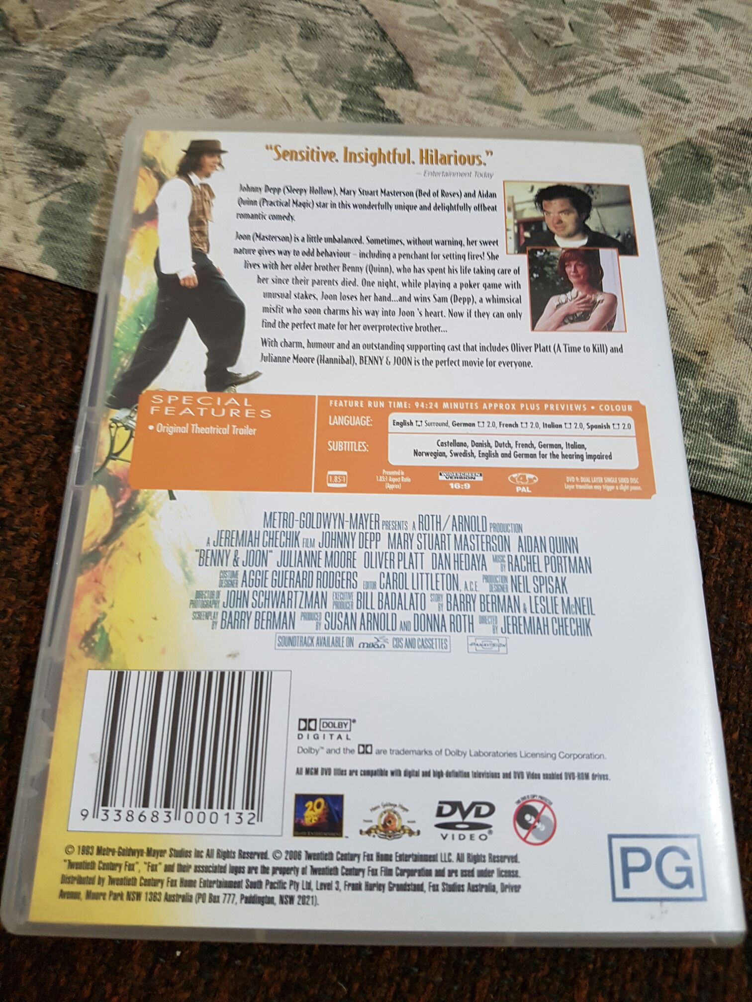 Benny and Joon DVD movie collectible [Barcode 9338683000132] - Main Image 2