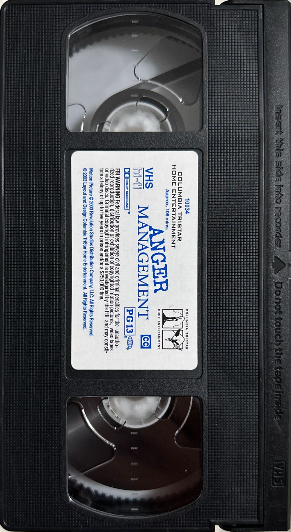 Anger Management VHS movie collectible [Barcode 043396100343] - Main Image 4