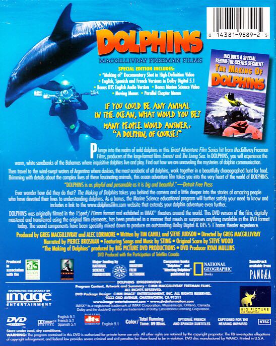 Dolphins DVD movie collectible [Barcode 014381988925] - Main Image 2