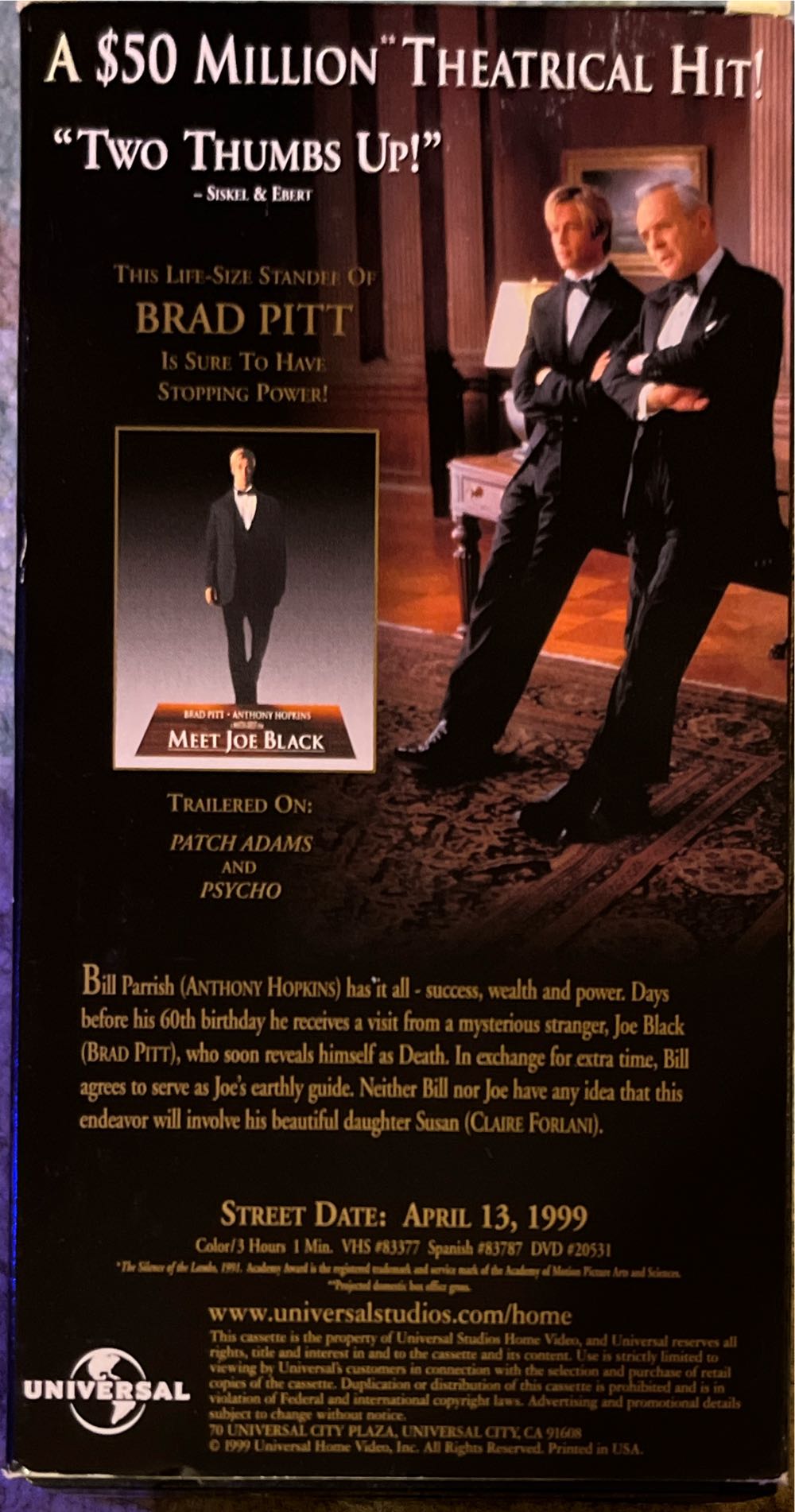 Meet Joe Black VHS movie collectible [Barcode 096898440035] - Main Image 4