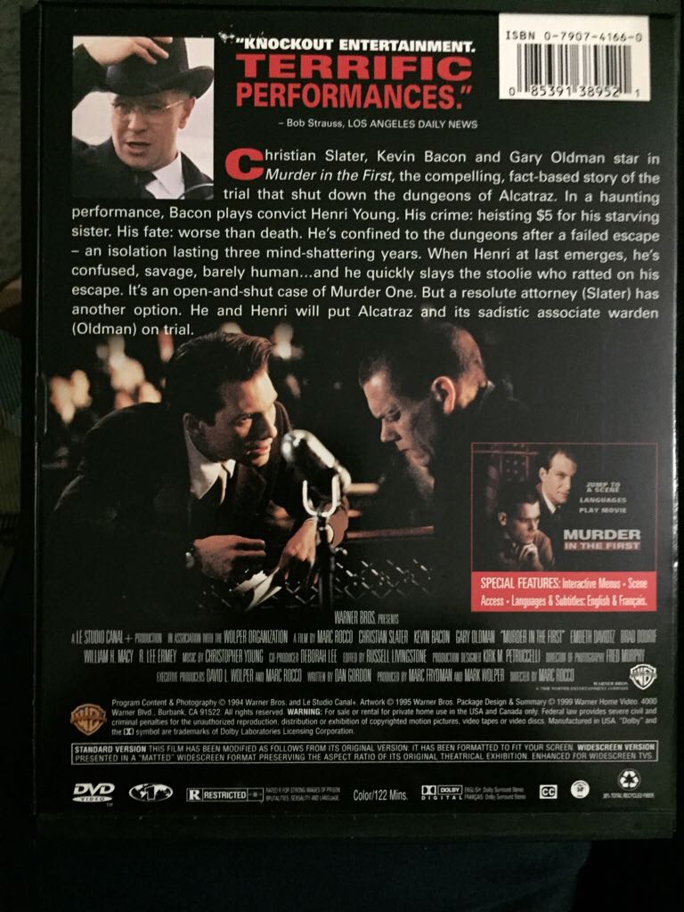 Murder in the First VHS movie collectible [Barcode 085391389538] - Main Image 2