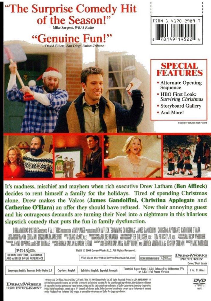 Surviving Christmas DVD movie collectible [Barcode 678149195224] - Main Image 2