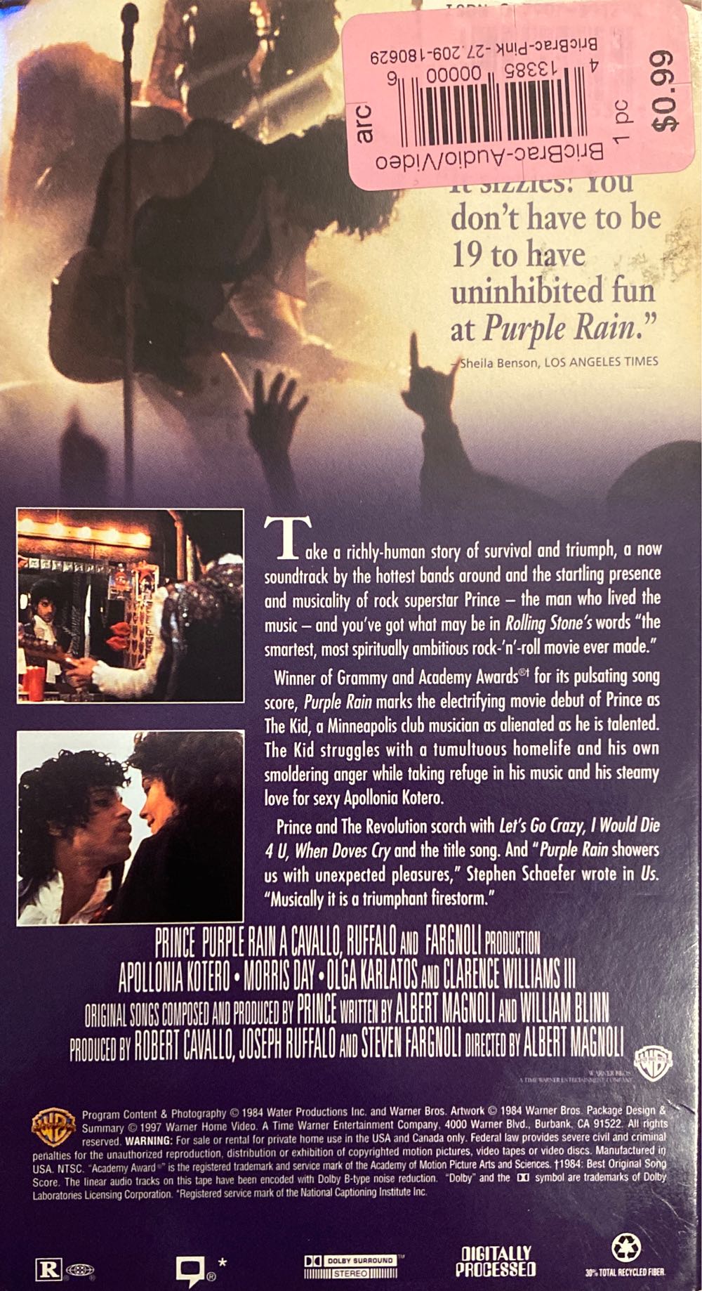 Purple Rain VHS movie collectible [Barcode 085391139836] - Main Image 2