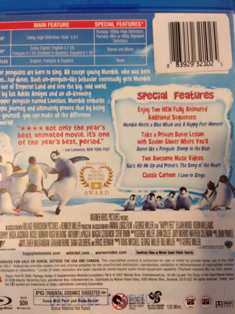 Happy Feet Digital Copy movie collectible [Barcode 883929321025] - Main Image 2