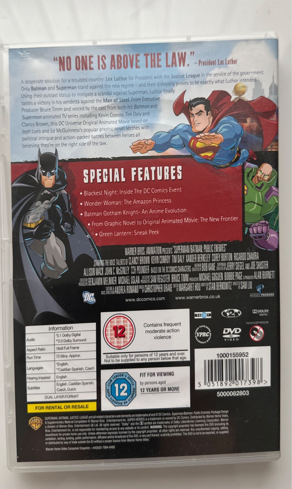 Batman 107: Superman/Batman: Public Enemies DVD movie collectible [Barcode 5051892017398] - Main Image 2