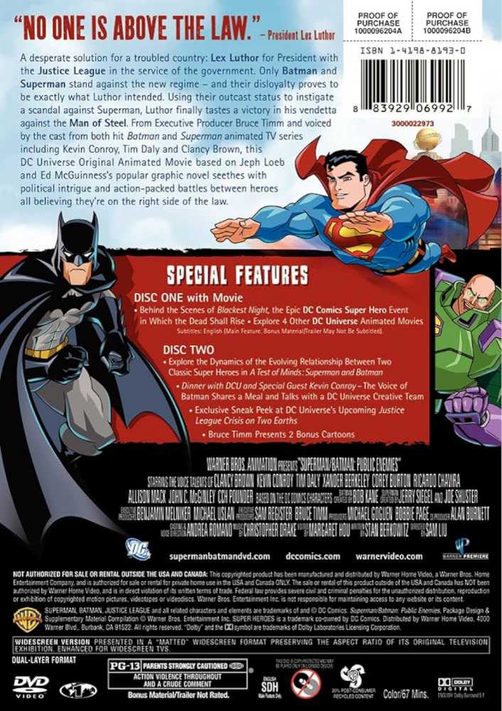 Batman 107: Superman/Batman: Public Enemies DVD movie collectible [Barcode 5051892017398] - Main Image 3