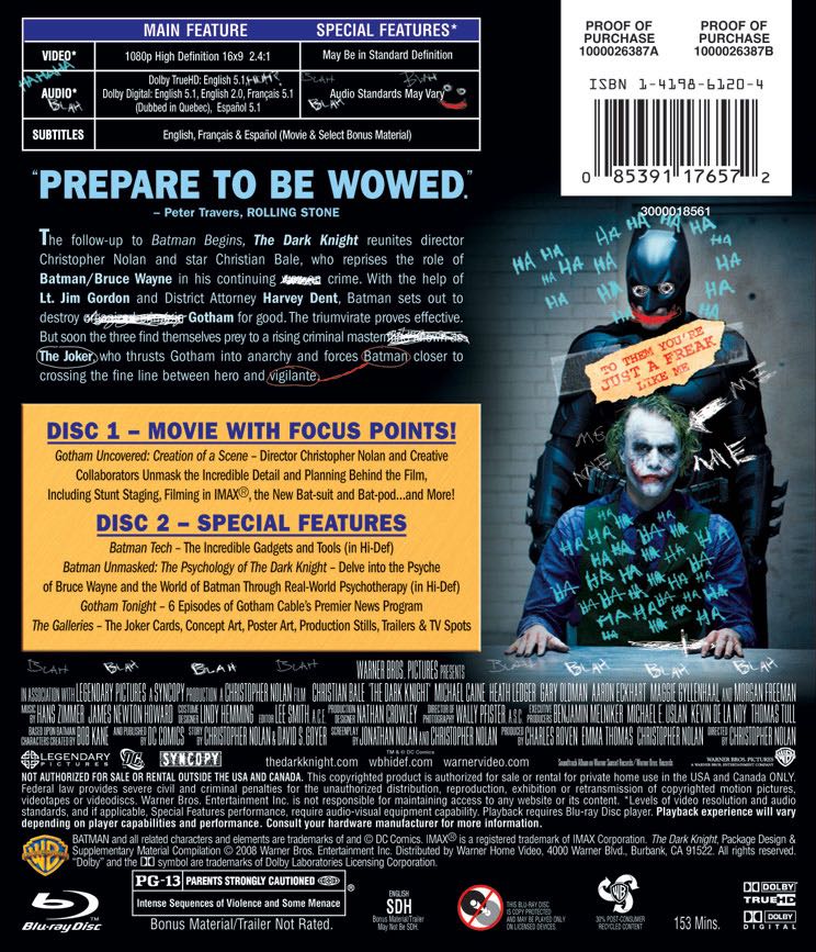 #10 The Dark Knight Blu-ray movie collectible [Barcode 5051892129855] - Main Image 2