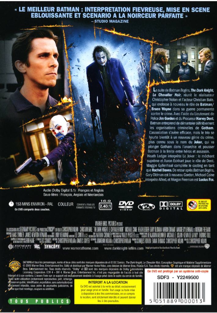 The Dark Knight✅🧳 DVD movie collectible [Barcode 883929053292] - Main Image 2