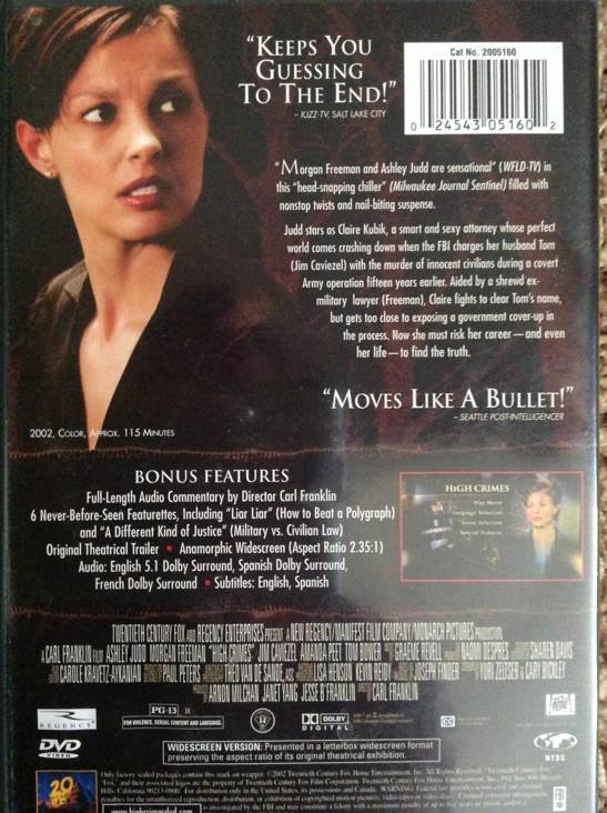 High Crimes — [DVD] DVD movie collectible [Barcode 024543051602] - Main Image 2