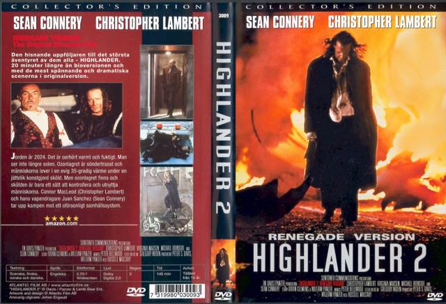 Highlander 2 DVD movie collectible [Barcode 7319980030093] - Main Image 2