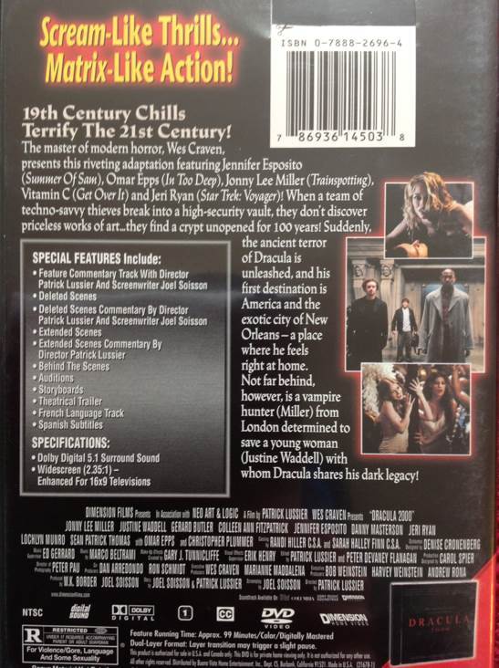 Dracula 2000 DVD movie collectible [Barcode 786936145038] - Main Image 2