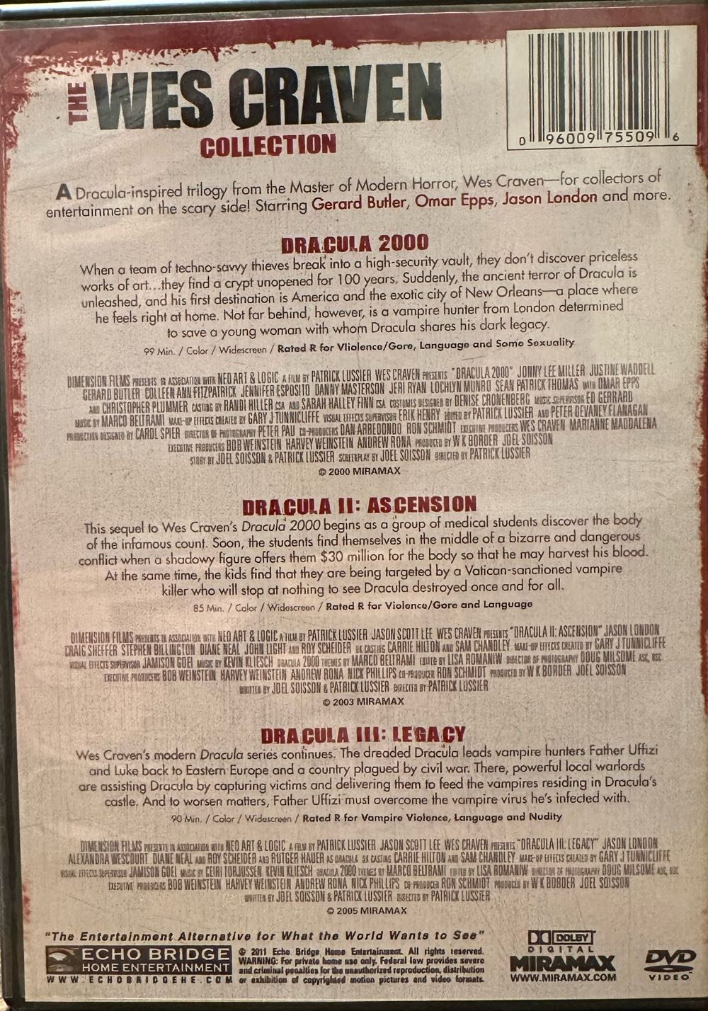 Wes Craven’s Dracula II: Ascension DVD movie collectible [Barcode 5608652022422] - Main Image 2