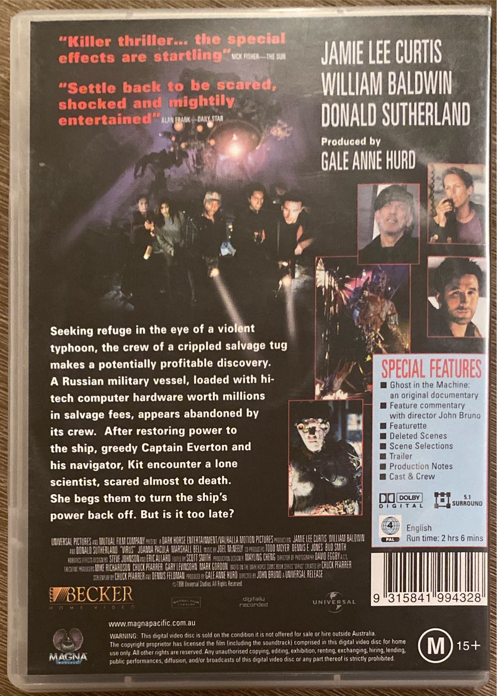 Virus DVD movie collectible [Barcode 9315841994328] - Main Image 2