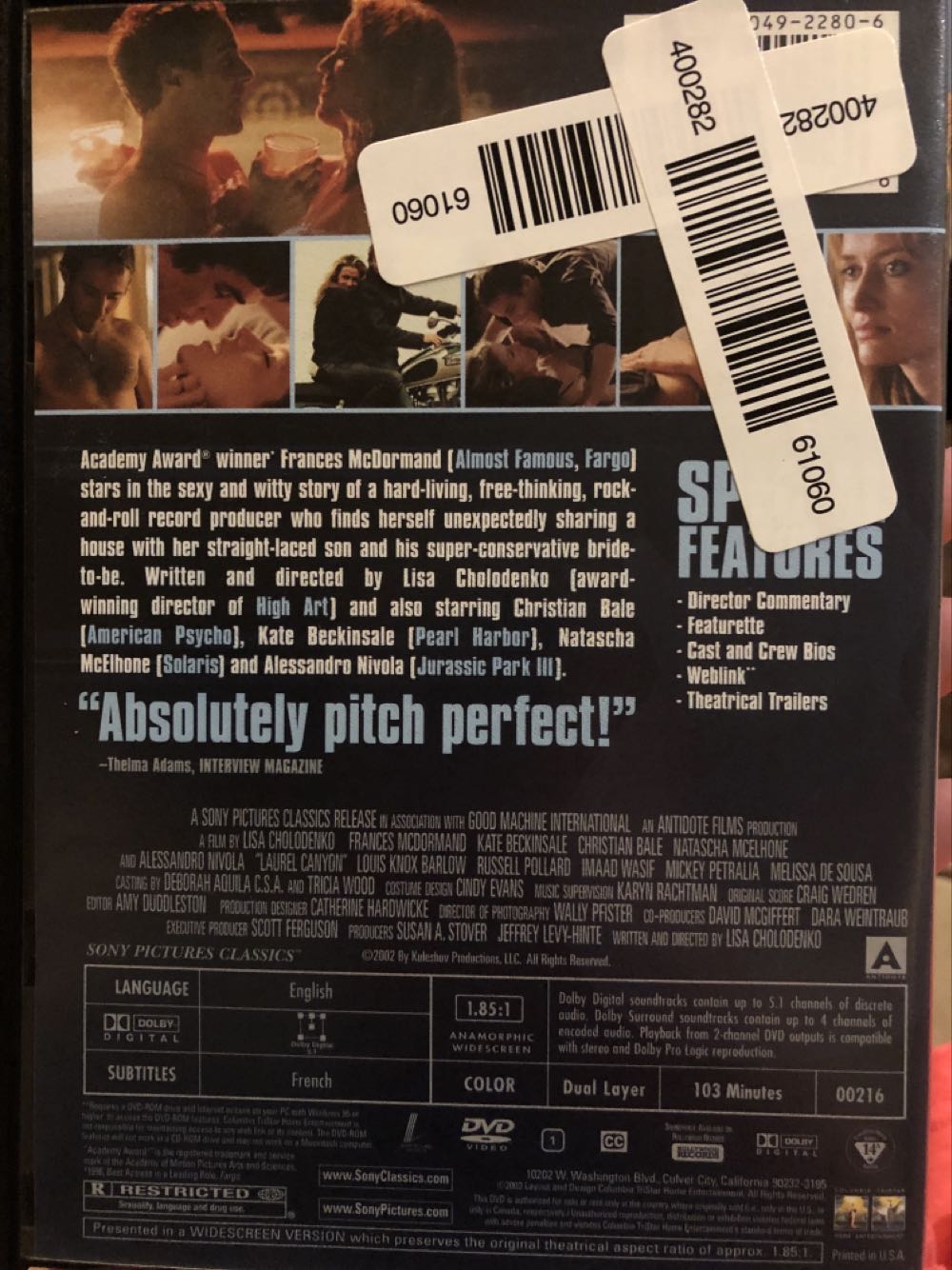 Laurel Canyon DVD movie collectible [Barcode 043396014008] - Main Image 2