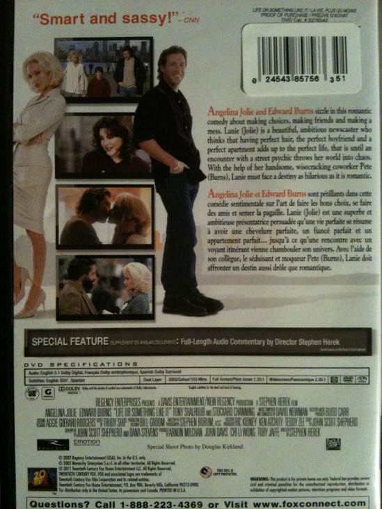 Life or Something Like It DVD movie collectible [Barcode 024543857563] - Main Image 2
